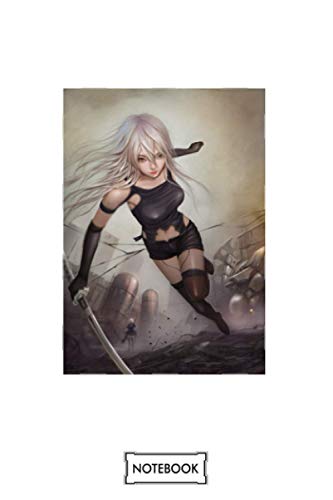 Cool Nier Automata Pretty Yorha Video Game Ps4 Notebook: Matte Finish Cover, Planner, Journal, Diary, 6x9 120 Pages, Lined College Ruled Paper
