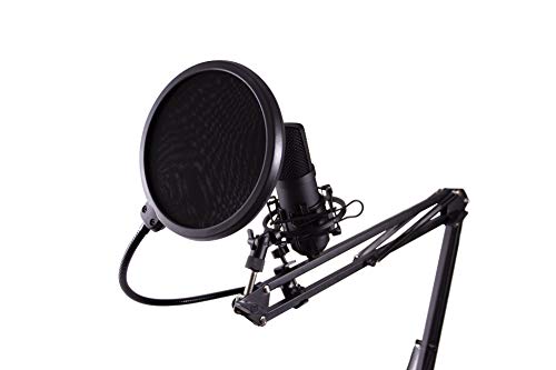 CoolBox CoolCaster – Micrófono USB PC de Condensador Profesional, patrón Polar cardioide con trípode + Soporte de Brazo Extensible y Filtro Pop. Ideal para Podcast, Streaming, Gaming, Youtube, Twitch