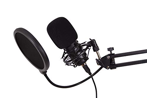 CoolBox CoolCaster – Micrófono USB PC de Condensador Profesional, patrón Polar cardioide con trípode + Soporte de Brazo Extensible y Filtro Pop. Ideal para Podcast, Streaming, Gaming, Youtube, Twitch