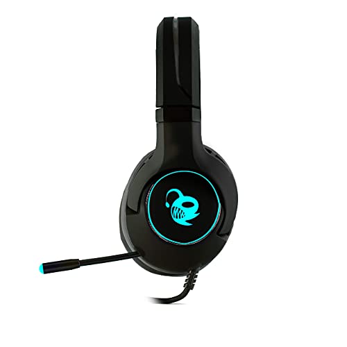CoolBox DeepChroma – Auriculares gaming con micrófono retráctil, iluminación RGB. Cascos gaming compatibles con PC, PS4 y Xbox One (incluye adaptador jack 2 en 1, USB para iluminación)