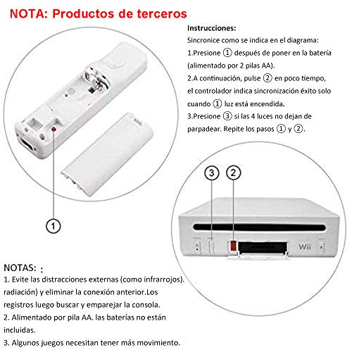 COOLEAD 2 en 1 Motion Plus Mando a Distancia y Nunchuk para Wii y Wii U Control Remoto Motion Plus y Nunchunk con Funda de Silicona y Muñequera (Producto de Terceros)