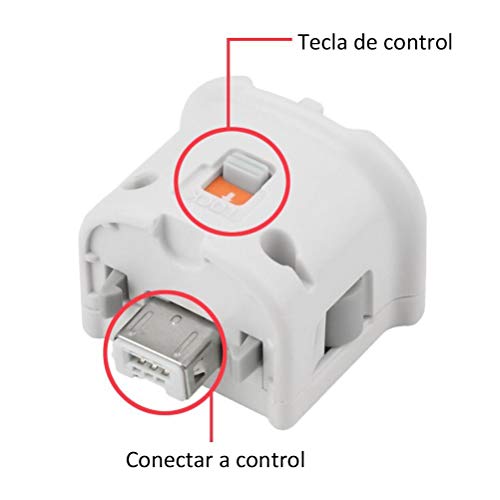 COOLEAD Adaptador Motion Plus para Wii Mando a Distancia Reemplazo Adaptador de Sensor Motion Plus para Wii Remoto Controller (Producto de Terceros) (Blanco)
