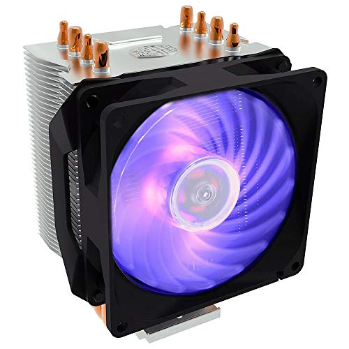Cooler Master Hyper H410R RGB Disipador CPU: Sistema Refrigeración Bajo Perfil, Tecnología Contacto Directo, 4 Heat Pipes Cobre, Heatsink Aluminio con Ventilador 92mm RGB PWM, Compatible Intel y AMD