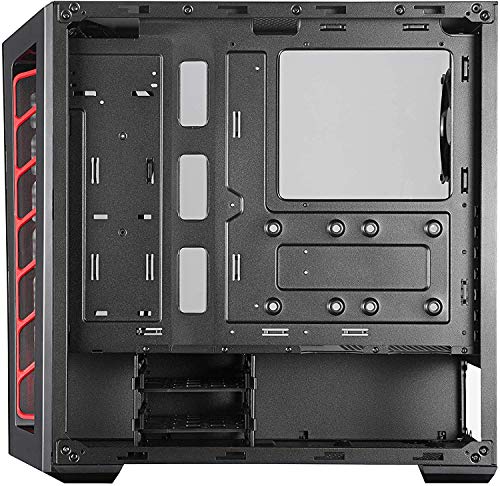 Cooler Master MasterBox MB520 Caja PC ATX Panel Frontal Tintado, Entradas de Aire, Panel Lateral Transparente, Configuraciones Flujo de Aire Flexible, Ingestas en Rojo
