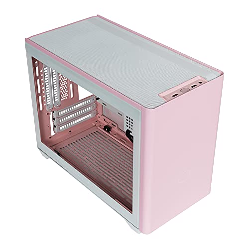 Cooler Master MasterBox NR200P Caja Ordenador Mini ITX, Panel Lateral Cristal Templado, Opciones de Enfriamiento óptimos, Exposición GPU Vertical, Accesibilidad 360 Grados Sin Herramientas, Rosa