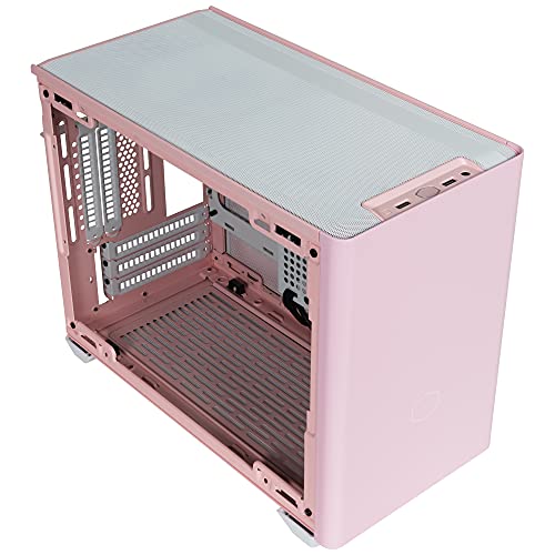 Cooler Master MasterBox NR200P Caja Ordenador Mini ITX, Panel Lateral Cristal Templado, Opciones de Enfriamiento óptimos, Exposición GPU Vertical, Accesibilidad 360 Grados Sin Herramientas, Rosa