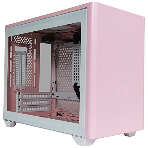 Cooler Master MasterBox NR200P Caja Ordenador Mini ITX, Panel Lateral Cristal Templado, Opciones de Enfriamiento óptimos, Exposición GPU Vertical, Accesibilidad 360 Grados Sin Herramientas, Rosa