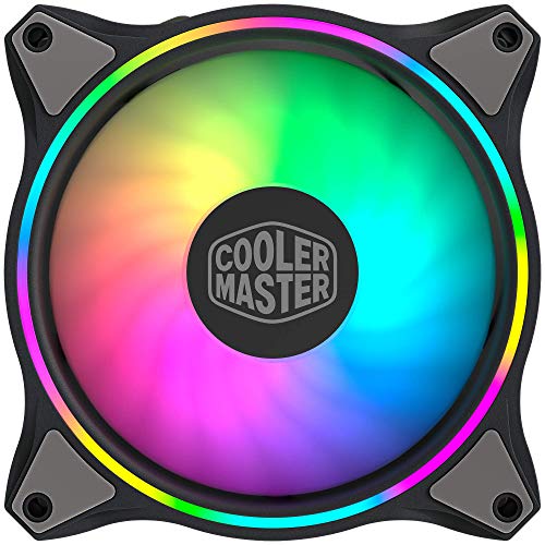 Cooler Master MasterFan MF120 Halo, ventilador con iluminación RGB direccionable de doble anillo de 120 mm, paquete 3 en 1