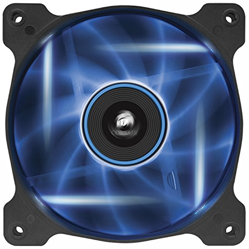 Corsair AF120 LED Quiet Edition Ventilador de PC (120 mm, Alto Flujo de Aire, Iluminación LED Azul) Paquete Soltero