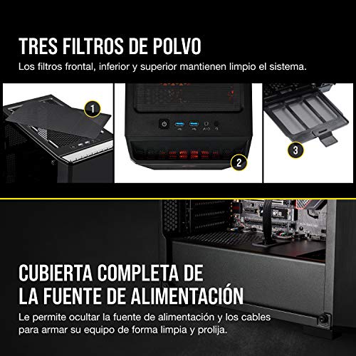 Corsair Carbide Series 175R RGB - Caja de Ordenador para Juegos (Medio-Torre ATX con Ventana de Vidrio Templado) Color Negro