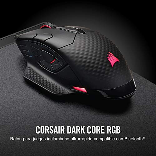 Corsair CH-9315111-EU Dark Core RGB SE - Ratón óptico para Juegos inalámbrico, con Carga inalámbrica Qi, retroiluminación LED RGB, 16 000 PPP, Color Negro