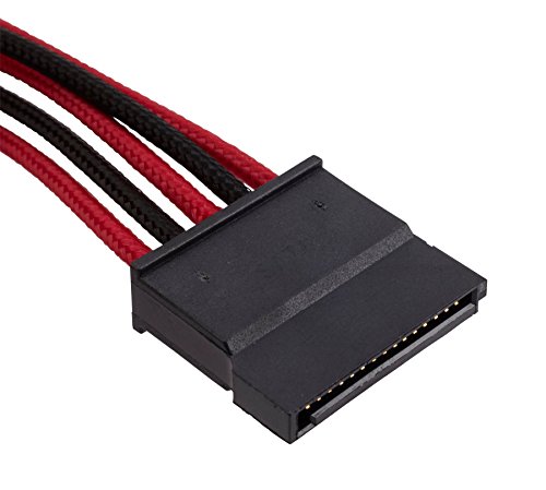 Corsair CP-8920190 SATA - Cable (hembra/hembra, RMi series, RMx series, SF series, generación 3), Rojo (Red/Black)