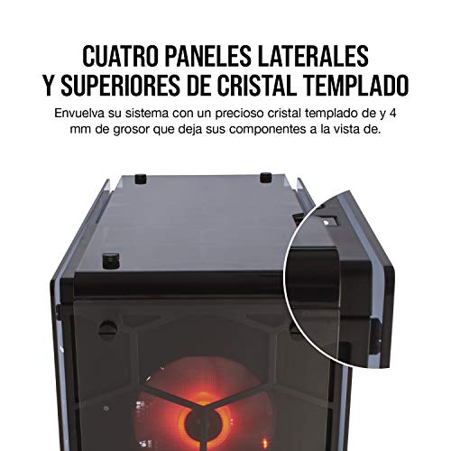 Corsair Crystal 570X RGB - Caja de PC, Mid-Tower ATX, ventana lateral cristal templado con ventilador, iluminación RGB LED, Negro
