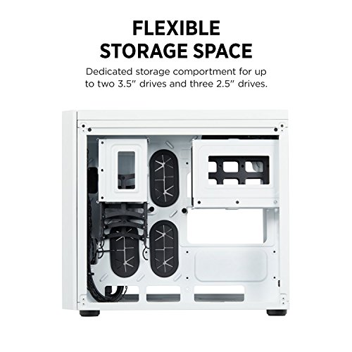 Corsair Crystal Series 280X - Caja de PC, ATX, tres paneles de cristal templado sin iluminación Nessun LED, Blanco
