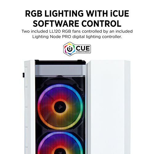 Corsair Crystal Series 280X RGB - Caja de PC, ATX, tres paneles de cristal templado, iluminación RGB LED, Blanco