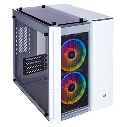 Corsair Crystal Series 280X RGB - Caja de PC, ATX, tres paneles de cristal templado, iluminación RGB LED, Blanco