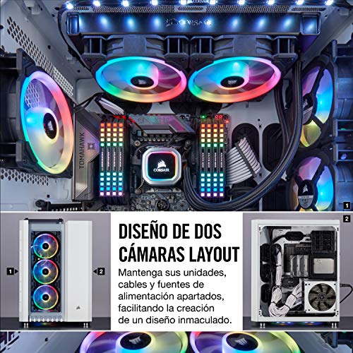 Corsair Crystal Series 680X RGB - Caja de PC, Vidrio Templado ATX Smart Gaming Case, con alto flujo de aire, iluminación RGB LED, Blanco