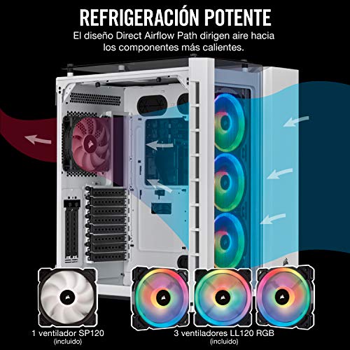 Corsair Crystal Series 680X RGB - Caja de PC, Vidrio Templado ATX Smart Gaming Case, con alto flujo de aire, iluminación RGB LED, Blanco