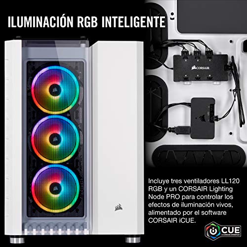 Corsair Crystal Series 680X RGB - Caja de PC, Vidrio Templado ATX Smart Gaming Case, con alto flujo de aire, iluminación RGB LED, Blanco