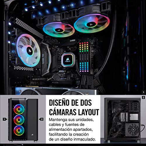 Corsair Crystal Series 680X RGB - Caja de PC, Vidrio Templado ATX Smart Gaming Case con alto flujo de aire, Iluminación RGB LED, Negro