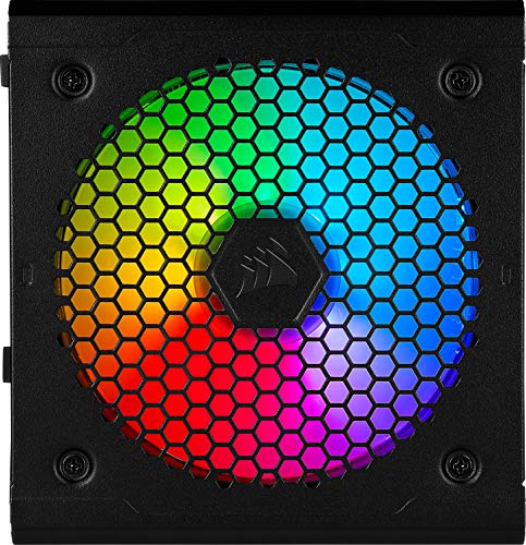 Corsair CX750F RGB Fuente de Alimentación ATX Totalmente Modular 80 PLUS Bronze,Certificación de Eficiencia 80 PLUS Bronze, Ventilador RGB de 120 mm, Funcionamiento Prácticamente Sin Ruido, Negro