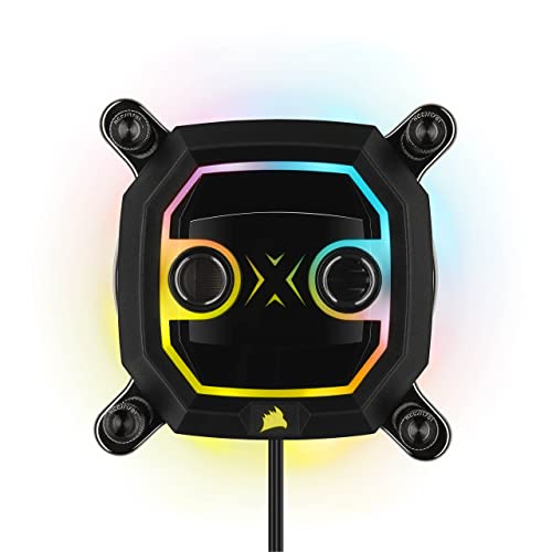 Corsair Hydro X Series XC5 RGB PRO Bloque de refrigeración líquida para CPU Intel LGA 1700, 1200, 115X (Cold Plate de cobre, 110 aletas de microrrefrigeración, 16 LEDs RGB) Negro