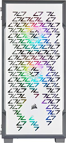 Corsair iCUE 220T RGB Airflow, Semi-torre ATX Gaming con Cristal Templado Chasis - Blanco