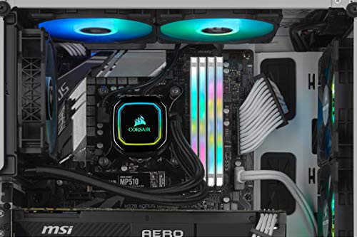 Corsair iCUE H60i RGB PRO XT Refrigerador Líquido para CPU Ventilador de Levitación Magnética de 120 mm Corsair ML Series, Controlado por PWM, 400, 2.400 RPM, Cabezal Bombeo RGB y Multizona, Negro