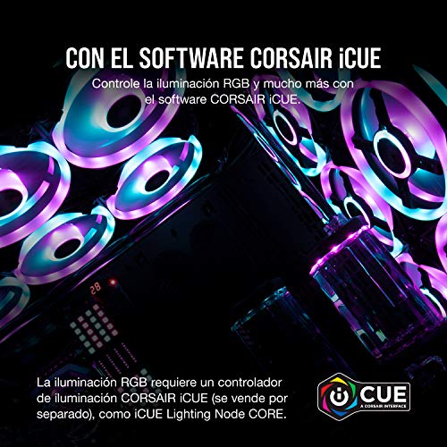 Corsair iCUE QL120 RGB, Ventilador LED RGB de 120 mm , 34 LED RGB Direccionables Individualmente, De Hasta 1500 RPM, Silencioso, Amortiguadores Antivibraciones, Paquete Individual , Blanco