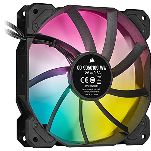 Corsair iCUE SP120 RGB ELITE Kit de 3 Ventiladores RGB 120mm PWM con controlador iCUE Lightning Node CORE