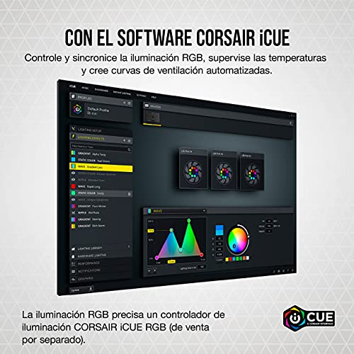 Corsair iCUE SP140 RGB ELITE 140mm PWM Ventilador, Tecnología CORSAIR AirGuide, Ocho LED RGB direccionables, baja sonoridad de 18 dBA, control PWM, hasta 1.200 RPM, Blanco