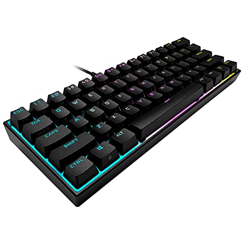 Corsair K65 RGB Mini Gaming Tastatur, MX Speed Silver