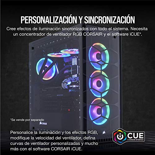 Corsair LL140 RGB Ventilador de PC (140 mm, Doble Halo RGB LED PWM) Paquete Soltero