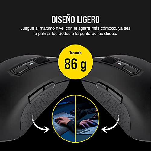 Corsair M55 RGB PRO, Ratón Óptico, Tamaño Único, Negro