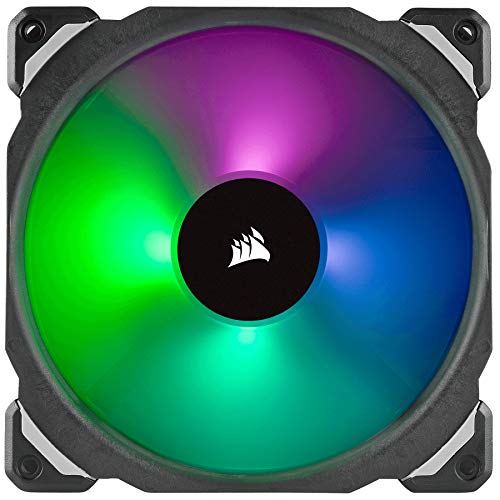 Corsair ML140 Pro - Ventilador de levitación magnética, 140 mm premium, con LED RGB, paquete de 2 ventiladores con Lighting Node PRO (CO-9050078-WW)