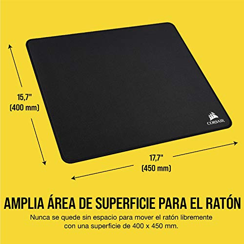 Corsair MM350 Champion Alfombrilla para Juegos de Tela antidesgaste Premium de campeones, Tamaño XL, Negro