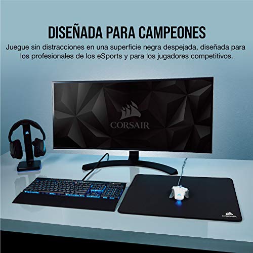 Corsair MM350 Champion Alfombrilla para Juegos de Tela antidesgaste Premium de campeones, Tamaño XL, Negro