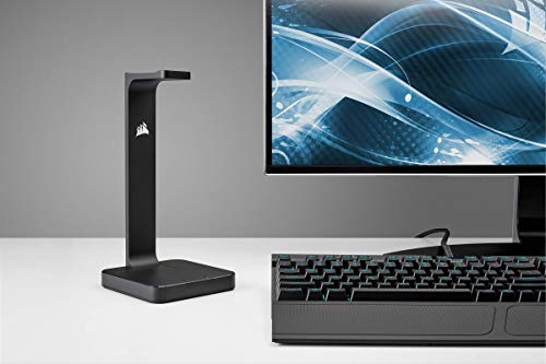 Corsair ST50 Soporte para Auriculares Premium, Fabricado en Aluminio Anodizado, Base de Goma Antideslizante, Color Negro