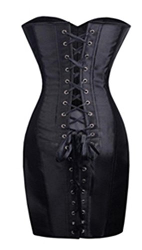 Corsé Lotus InStyle de satén, largo, de vestido negro Large/Taille:28-30inch Euro Size(36-38)