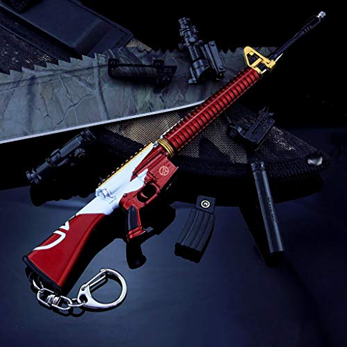 Cosplay Anime M416 Rifle Gold Edition Colección Serie Modelo Militar Arma De Metal Mini Llavero Juguete De Regalo (D)