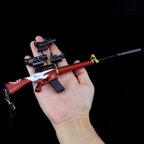 Cosplay Anime M416 Rifle Gold Edition Colección Serie Modelo Militar Arma De Metal Mini Llavero Juguete De Regalo (D)