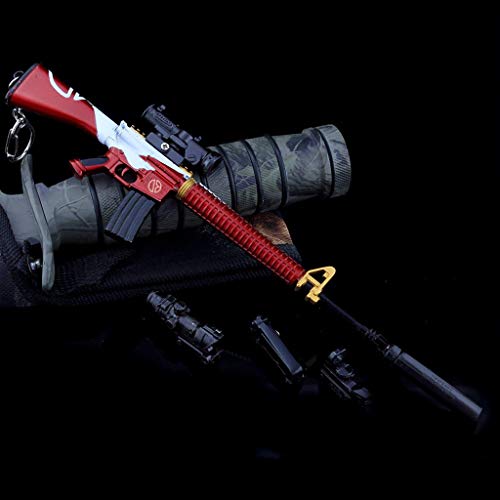 Cosplay Anime M416 Rifle Gold Edition Colección Serie Modelo Militar Arma De Metal Mini Llavero Juguete De Regalo (D)