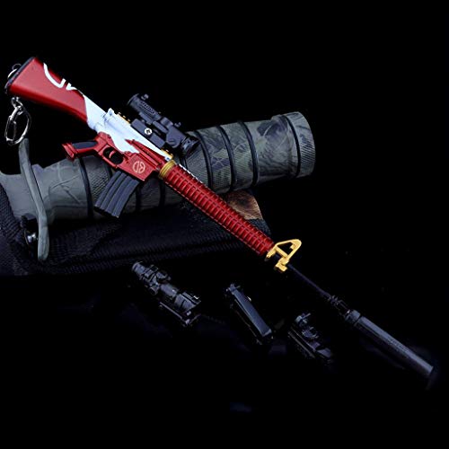 Cosplay Anime M416 Rifle Gold Edition Colección Serie Modelo Militar Arma De Metal Mini Llavero Juguete De Regalo (D)