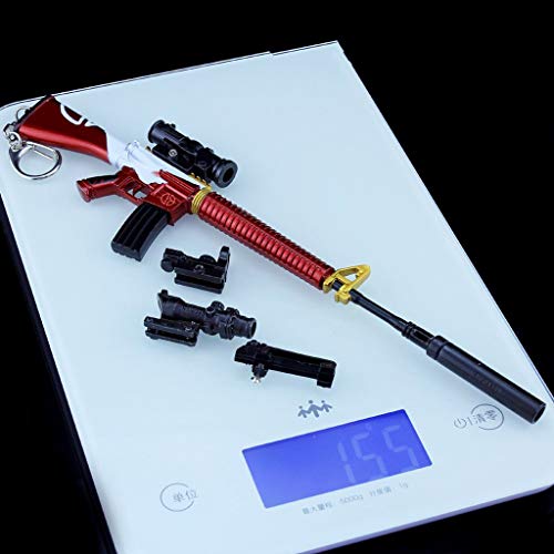 Cosplay Anime M416 Rifle Gold Edition Colección Serie Modelo Militar Arma De Metal Mini Llavero Juguete De Regalo (D)