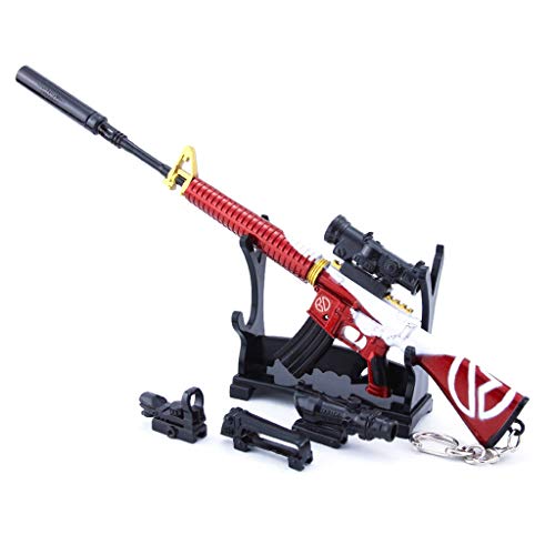 Cosplay Anime M416 Rifle Gold Edition Colección Serie Modelo Militar Arma De Metal Mini Llavero Juguete De Regalo (D)