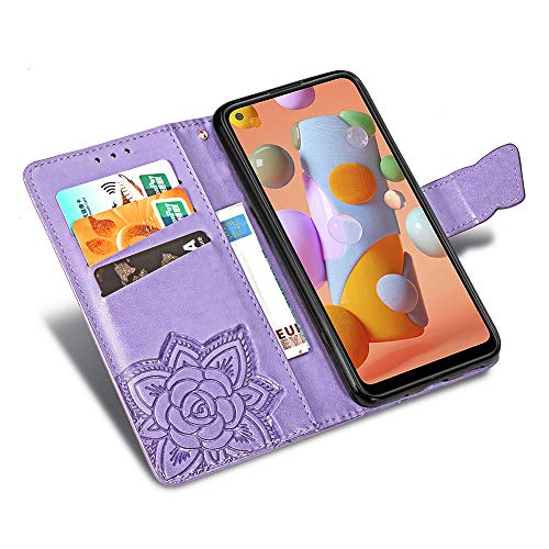 COTDINFOR Compatible with Huawei Y5 2019 Funda Case Diamante Mariposa Magnético Billetera Suave PU Cuero Anti-arañazo Caso para Huawei Honor 8S / Y5 2019 Cover Diamond Butterfly Violet SD