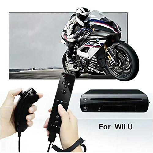 COTTILE Remote Game Control Wii Controller Movimiento más Control Remoto y Controlador Nunchuck para Wii y Wii U
