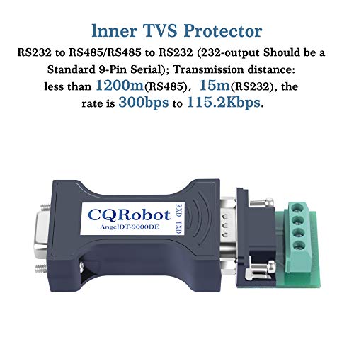 CQRobot Passive RS232 to RS485 Converter Adapter, Bi-Direction Transmission, Zero Delay, 600W Surge Voltage Protection and 15KV Static Electricity Protection. for Industrial Serial Communication.