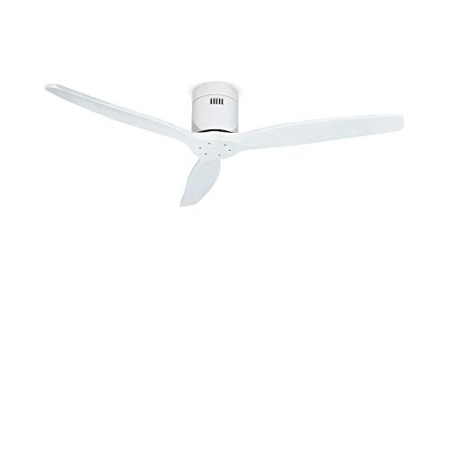 CREATE IKOHS WINDCALM DC - Ventilador de Techo, Silencioso, 3 Aspas, Mando a Distancia, 132 cm de Diámetro, 6 Velocidades,Temporizador, Aspas de Madera, Motor DC, 40W
