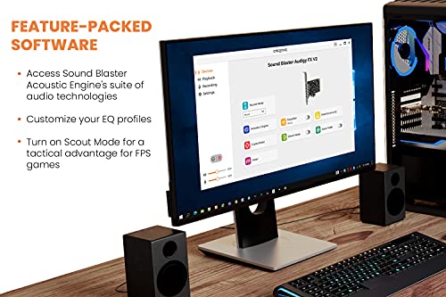 CREATIVE Sound Blaster Audigy Fx V2 Tarjeta de Sonido Interna PCI-e de Alta resolución actualizable con Surround 5.1 Discreto y Virtual, Scout Mode, SmartComms Kits para PC